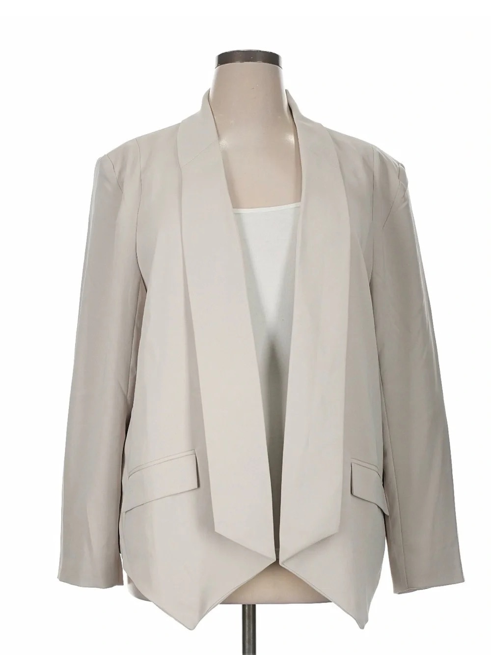Quince Women’s Light Beige Draped Open Blazer Size XL